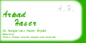arpad haser business card